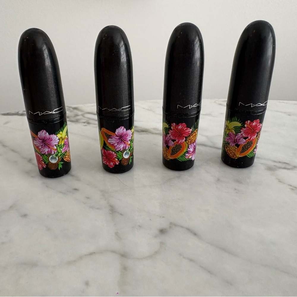 MAC Fruity Juicy Lipstick Lot x4 Limited Edition 2017 Calm Heat Si Si Me
